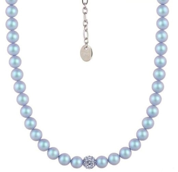 Perlenkette blau mit Swarovski Steinen blau klein