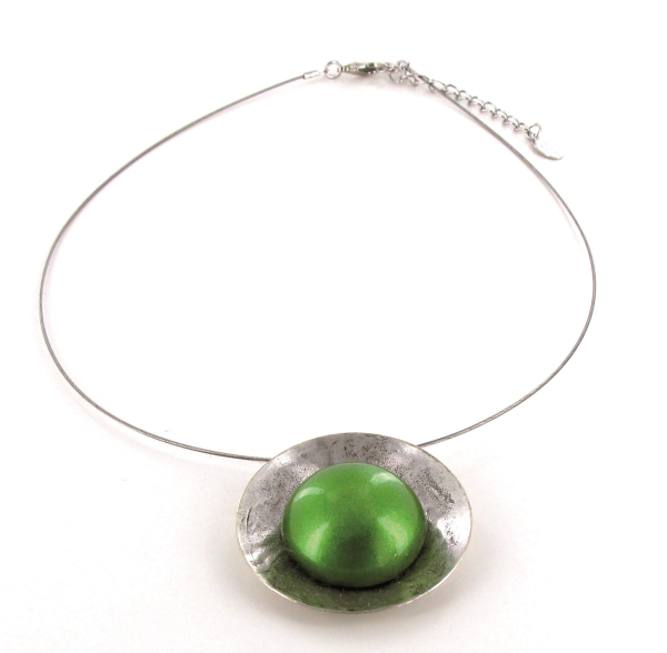 Kette Antiksilber ca. 40cm palmgrün