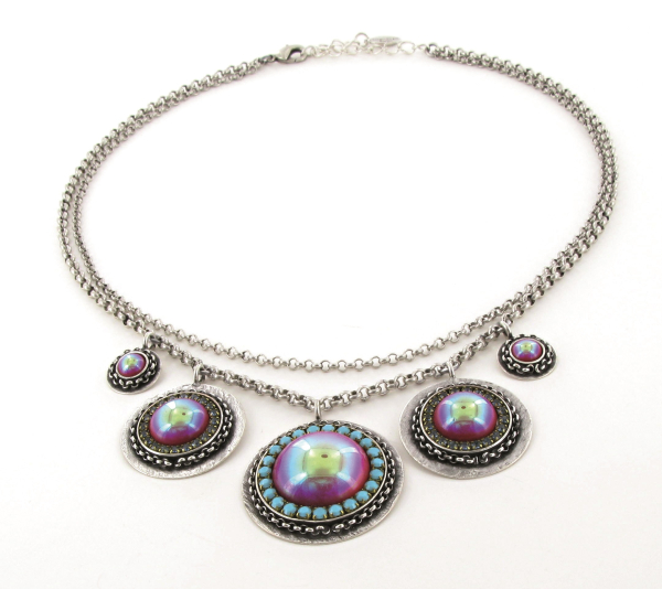 Kette Antiksilber ca. 42cm rot