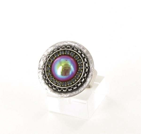 Ring Antiksilber rot